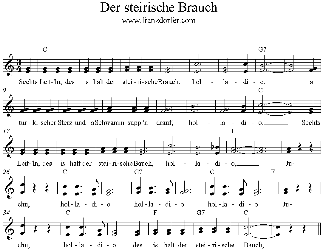 Noten Der steirische Brauch